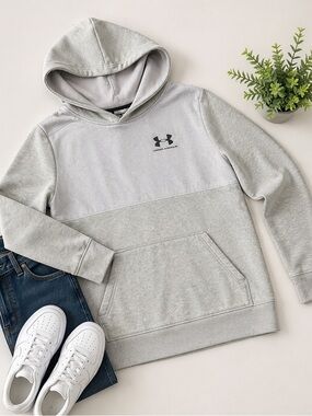 Boys Under Armour Two Tone Light Grey Hoodie YMD